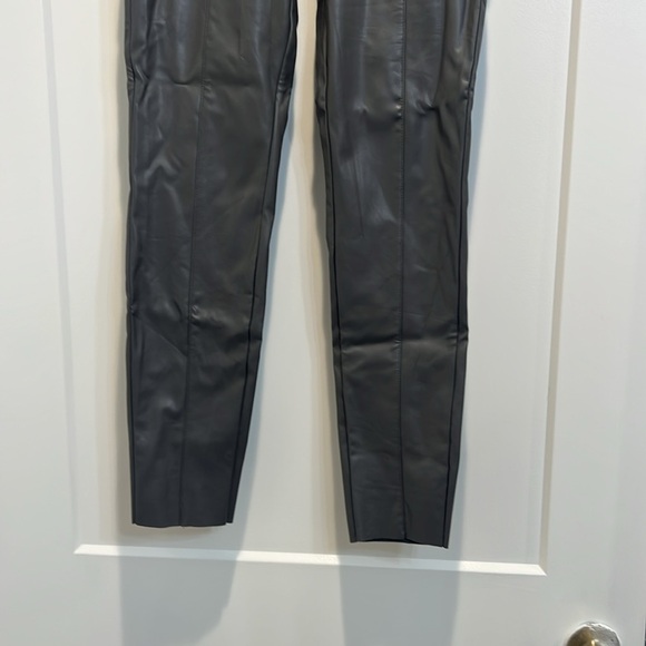 H&M grey faux leather skinny leg pants size 4. In great condition! - Picture 2 of 6